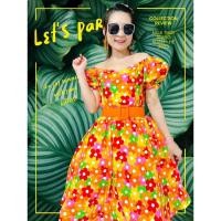 ราคา ชุดเดรสย้อนยุค ลายดอก รุ่นไข่ดาว Freesize (20748930980)