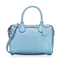 ราคา กระเป๋าถือ Coach แท้ ทรงหมอน หนังเมทัลลิค ฟอกแบบกันรอยขีดข่วน สีสวยมาก รุ่นหายาก COACH 21508 MINI BENNETT SATCHEL IN METALLIC CROSSGRAIN LEATHER Metallic Pool สีฟ้าเมทัลลิค (7363100630)