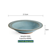 ราคา OMK ชามหมวกฟางจานพาสต้าถาดลึกขนาด8 5นิ้วเซรามิคโบราณยุโรป (20068758397)