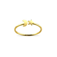 ราคา Silver thai Jewelry แหวนพระจันทร์และดาวเงินเคลือบทอง แหวนแฟชั่น ใส่แล้วไม่แพ้ เงินแท้ไม่ชุบ เงินแท้925 พร้อมส่ง Gold plated silver moon and star ring (20455528959)