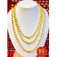 ราคา สร้อยคอลายเม็ดประคำตัดลาย ขนาด 4 มิล น้ำหนัก 1 บาทและขนาด 6 มิล น้ำหนัก 2 บาท ทองหุ้ม ทองชุบ นพคุณห้างทอง (19476208516)