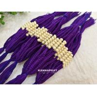ราคา ไหมมัดมือ สีม่วงเข้ม ด้ายสายสิญจน์ ด้ายมัดมือ ด้ายผูกข้อมือ 9 เส้น ลูกปัดสีครีม5เม็ด ครูบาบุญชุ่ม (16922667121)