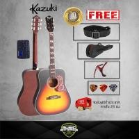 ราคา กีต้าร์โปร่งไฟฟ้า 41นิ้ว Kazuki รุ่น Dovebird คอเต็ม ลายดอกไม้ ของแถมเพียบ (410247812)