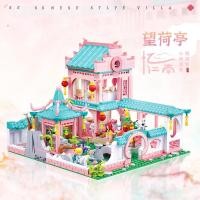 ราคา ของขวัญของเล่นสำหรับเด็กผู้หญิงบ้านในฝันสีชมพูบล็อกตัวต่อ Barbie (19820526258)
