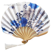 ราคา จีนคลาสสิกพัดมือถือพัดลมไม้ไผ่พัดลมพับกระดาษพัดตกแต่งงานปาร์ตี้งานแต่งงานไม้ไผ่ Vintage พัดมือพับได้ (9149738913)