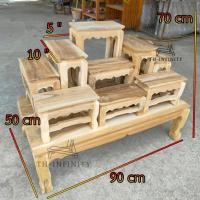 ราคา TH โต๊ะหมู่บูชาไม้สักทั้งชุดรวมฐาน หมู่ 9 หน้า 5 90 50 70 ซม รวมฐาน งานไม้สัก งานไม่ได้ทำสี (19446629187)