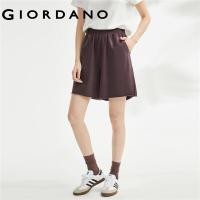 ราคา Giordano ผู้หญิง กางเกงขาสั้นลำลองเอวยางยืดสีทึบผ้าฝ้ายแบบหลวม Free Shipping 05402452 (19601686231)