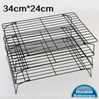 ราคา Pinkhomebakery ตะแกรงพักเค้ก ชั้นวางขนม 3 ชั้น 34x24 cm (2069452693)