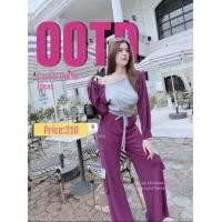 ราคา ชุดเซ็ท2ชิ้น เสื้อแขนยาวเปิดไหล่ พร้อมกางเกงขายาว (20686471349)