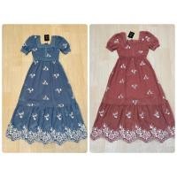 ราคา แม็กซี่เดรสปักอลัง ปักลายนูน 3 D สวยทั้ง 2 สี Size S 2XL งานป้าย Love Lady ทะเล คาเฟ่ ต้องจัด (18563720985)