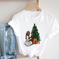 ราคา เสื้อยืดพิมพ์ลายสำหรับผู้หญิงเสื้อยืดลายกราฟิกแขนสั้นสำหรับผู้หญิงเสื้อผ้าแฟชั่นวันหยุดปีใหม่เทศกาลไฟคริสมาสต์ (20600594437)