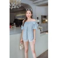 ราคา เสื้อปาดไหล่ มีโบว์ข้างๆแขน (19494017930)