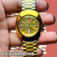 ราคา นาฬิกา Us submarine ของแท้ ทำงานระบบAnalog สีทอง (12295100521)