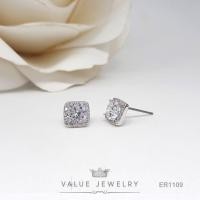 ราคา ต่างหูแป้น ฝังเพชรกลมล้อมคริสตัลละเอียด มี2ขนาด เหมาะใส่ติดหู ชุบทองแท้ ต่างหู ตุ้มหู เครื่องประดับ ER1109 ER1110 ValueJewelry (6415144435)