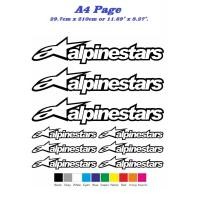 ราคา XL A4 Sheet สติ๊กเกอร์ ALPINESTARS Helmet สติ๊กเกอร์ติดจักรยาน สติ๊กเกอร์ติดรถมอเตอร์ไซค์ Decal Car Motorcycle Bicycle Wave Mio Dream 125i 110i 600ccm 1000ccm Honda Sticker Adhesive Set Vinyl Sheet (6