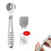 ราคา ที่ขูดส้นเท้า มีดโกนส้นเท้า พร้อมใบมีด 10 ชิ้น มีดขูดส้นเท้า Heel scraper ใบมีดขูดส้นเท้า ขูดส้นเท้า ส้นเท้าแตก (10930989217)