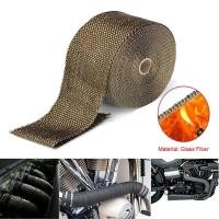 ราคา MonQiQiผ้าพันท่อ ฉนวนกันความร้อน ผ้ากันร้อน ไอเสีย 5 เมตรรถจักรยานยนต์ฉนวนกันความร้อนไฟเบอร์กลาสห่อไอเสียสายเคเบิลความร้อนท่อเทป 1 5 มิลลิเมตร 25 50 มิลลิเมตร 5 เมตร (20038860089)