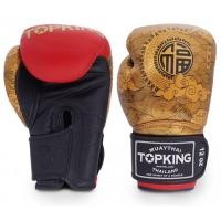 ราคา Top King Boxing Gloves Happiness Chinese Red Gold 10121416 oz Genuine leather Sparring Muay Thai MMA K1 นวมซ้อม ท็อปคิงส์ หนังเเท้ ผลิตในประเทศไทย (18227118121)
