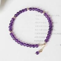 ราคา HZP สร้อยข้อมือแอเมทิสต์แท้4มม สำหรับผู้หญิง14 K สร้อยข้อมือทองคำชุบสำหรับหญิงสาวเพื่อนสาว (13595498586)