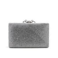 ราคา พลอยเทียมสีเงินกระเป๋าคลัทช์ผู้หญิงโบว์โลหะกระเป๋าราตรีหรูกระเป๋าถือใส่ไปดินเนอร์พรหมงานแต่งงานพร้อมโซ่ (20970878604)
