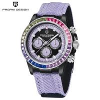 ราคา PAGANI DESIGN ใหม่ Rainbow Bezel Automatic Mechanical Men นาฬิกาหรูหราทองสแตนเลสกันน้ำหนังไนลอนนาฬิกาสำหรับชาย PD 1732 (15799133220)