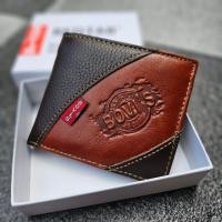 ราคา กระเป๋าสตางค์ผู้ชายหนังแท้ แบรนด์ BOVIS งานดี ช่องใส่บัตรเยอะ หนังนิ่ม ราคาเบาๆ พร้อมกล่อง (21109291547)