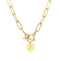 ราคา Vnox นาฬิกาผู้หญิงสแตนเลสชุบทองสร้อยคอจี้อักษรนำพร้อมสร้อยคอคลิปหนีบกระดาษ (18894881623)