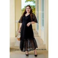 ราคา 018 เดรสยาวผ้าลูกไม้ คอวีแขนระบาย Maxidress ผ้าลูกไม้ฝรั่งเศส ผ้าสั่งนำเข้า (17541376389)