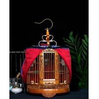 ราคา กรงไม้ไผ่ด้วยมือ Thrush Myna กรงนกบูติกชุดใหญ่ของไม้ไผ่เก่าสองประตูแกะสลัก Longyi กรงยาว (14824376976)