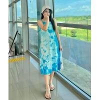 ราคา เดรสสายเดี่ยวมัดย้อม ทรงยาวโชว์หลัง สายผูกได้ 2 แบบ (20030623419)