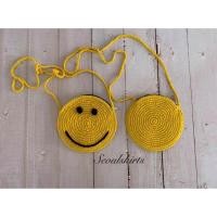 ราคา พร้อมส่ง กระเป๋าถักไหมพรมหน้ายิ้ม (13238436980)