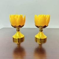 ราคา เทียนดอกบัว เชิงเทียนปลอม LED CANDLE เทียนใส่ถ่าน เชิงเทียน (20128749103)