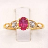 ราคา Happy Jewelry แหวนเพชร ประดับพลอยแท้ ด้านข้างก้านไขว้กันเป็นรูปหัวใจ แหวนเพชร แหวนทองเพชรแท้ ทองแท้ 37 5 PL113 (17040419911)