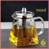 ราคา Thai Pioneers กาชงชา กาแก้ว ตัวกรองสแตนเลส ไลฟ์สไตล์เม็กซิโก ก้นออกแบบเป็นเหลี่ยม Glass teapot (13865583698)