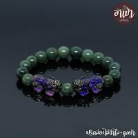 ราคา อาเป่า หินหยกเขียว โทนเข้ม Jade ขนาด 10 มิล ประดับปี่เซียะ 5 ธาตุ 1 คู่ ปี่เซียะเปลี่ยนสี ปี่เซียะ 5 สี คัดหิน เจ้าแห่งหินมีค่า กำไลหิน (17474438336)