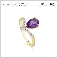 ราคา Gemondo แหวนทองคำแท้ 10K ประดับแอเมทิสต์ Amethyst เจียระไนพิเศษลายดอกลิลลี่ เป็นแหวนหมั้น แหวนแต่งงาน แหวนแฟชั่น (938932429)