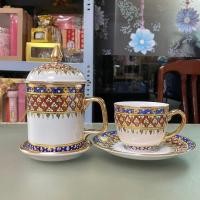 ราคา ชุดแก้วมัคและแก้วกาแฟพร้อมจานรองลายเบญจรงค์ แก้วเซรามิก แก้ว ชา แก้วกาแฟ ของขวัญ ชุดชา แก้วมัค ถวายพระ มีฝาปิด เซ็ตแก้ว มีหู ไหว้พระ (19014536352)