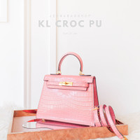 ราคา พร้อมส่ง มีเก็บปลายทาง กระเป๋าแฟชั่น สะพายข้าง KL 25 CM crcodile PU (11173007217)