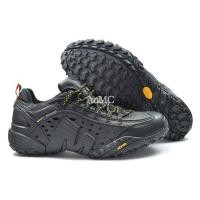 ราคา New Merrell รองเท้ากีฬาหนังแท้สำหรับผู้ชายรองเท้ากิจกรรมกลางแจ้งสีดำล้วนรุ่น39 45 (13152124737)