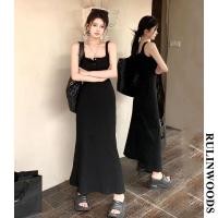 ราคา RULINWOODS ชุดเดรส ชุดเดรสแม็กซี่ MODE Korea ชุดเดรสแขนกุด ชุดเดรยาว (20488341811)