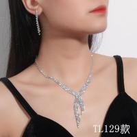 ราคา ออกแบบไขว้สไตล์เกาหลีซูเปอร์แฟลช rhinestone สร้อยคอต่างหูชุดเพชรเต็มสร้อยคอเครื่องประดับชุด (16924827506)