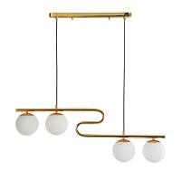 ราคา โคมไฟช่อ ไฟเพดานโป๊ะแก้ว 4หัว โคมไฟตกแต่งเพดาน สไตล์โมเดิร์น นอร์ดิค modern nordic สีทอง ขั้ว E14 4 รุ่น WL 1042 4K58 (18893313269)