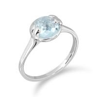 ราคา Mizuchol แหวนพลอยเสริมดวงวันพุธ Lucky Me Blue Topaz Ring (497392174)