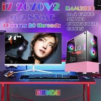 ราคา MINSU 24 นิ้ว i7 2670V2 10C 20T RAM 32G M 2 SSD628GB GTX960 4G คอมพิวเตอร์เดสก์ท็อปประกอบคอมพิวเตอร์ e sports เกมคอมพิวเตอร์ขายส่งคอมพิวเตอร์ สีชมพู (20381029694)