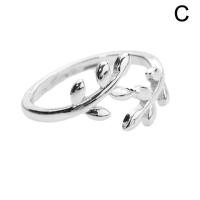 ราคา ต้นมะกอก Cincin สาขาใบใบแหวนปรับขนาดได้แหวนรูปใบไม้เครื่องประดับแหวนแต่งงาน (19743793252)