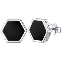 ราคา ChicSilver 925เงินสเตอร์ลิงรอบสีดำนิลต่างหูสตั๊ดไวกิ้งรูนผู้ชายต่างหูกระดุม (19580492306)