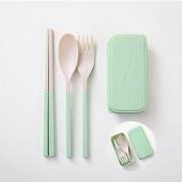 ราคา ชุดช้อนส้อม ตะเกียบพับได้ ทำจากฟางข้าวสาลี Eco (10367847856)