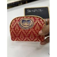 ราคา มาใหม่ กระเป๋าใส่สตางค์ ใส่แบงค์ เหรียญลายไทย ขอบเส้นทอง กระเป๋าของฝาก กระเป๋าของชำร่วย กว้าง 11 สูง 8 ชม (19349364128)