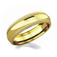 ราคา แหวนหมั้นทอง 18K แบบเกลี้ยง 5 mm Double Milgrain Domed Romantic Classic (10234141779)