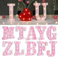 ราคา เครื่องหมายตัวอักษร Led ประกายหลอดไฟตัวอักษรแสงอุ่นสีขาวตัวอักษรสำหรับงานปาร์ตี้ไฟกลางคืนระยิบระยับพร้อมรูแขวนตกแต่งไฟ Led ที่สวยงาม (19770465170)